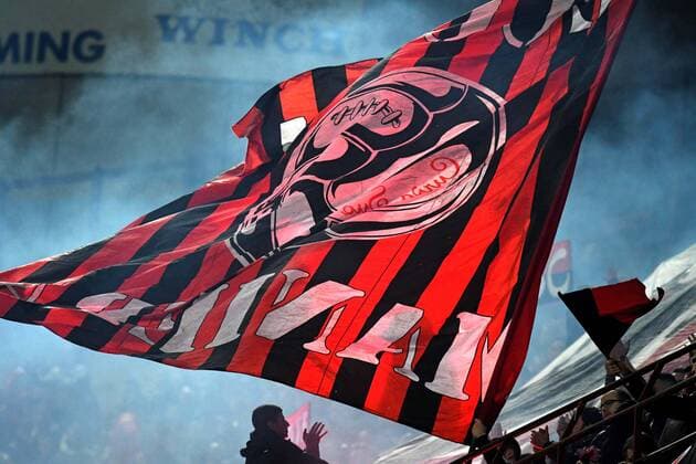 IPP20170318 Football - soccer: Serie A, AC Mailand - CFC Genua 1893, bandiera dei tifosi del milan italyphotopress worldwide copyright (Hinweis: Verwendung nur in Deutschland - only Germany) xHOCHxZWEIx xItalyxPhotoxPressx 