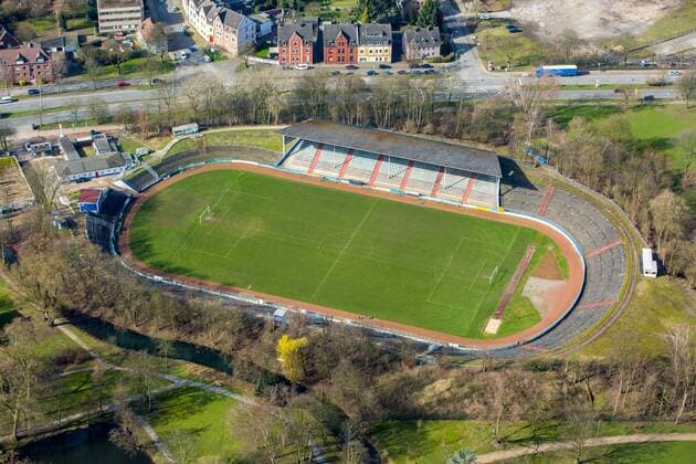 Fußball, Stadiongeschichte Westfalia Herne Westfalia-Stadion, Sportclub Westfalia 04 e.V., Herne, Ruhrgebiet, Nordrhein-Westfalen, Deutschland !ACHTUNGxMINDESTHONORARx60xEURO!