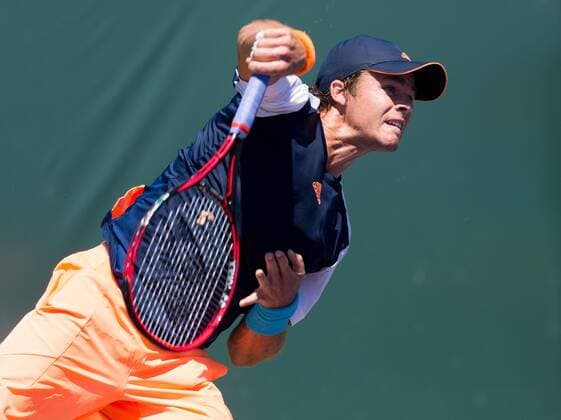 March 21, 2017: Christian Harrison, of the United States, serves against Rogerio Dutra Silva, from Brazil, at the 2017 Miami Open presented by Itau professional tennis tournament, played at Crandon Park Tennis Center in Key Biscayne, Florida, USA. CSM Tennis 2017: Miami Open presented by ITAU MAR 21 - ZUMAc04_ 20170321_zaf_c04_126 Copyright: xMarioxHoubenx