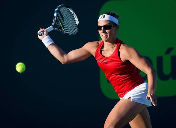 March 21, 2017: Kirsten Flipkens, of Belgium, plays a forehand against Jennifer Brady, of the United States, at the 2017 Miami Open presented by Itau professional tennis tournament, played at Crandon Park Tennis Center in Key Biscayne, Florida, USA. CSM Tennis 2017: Miami Open presented by ITAU MAR 21 - ZUMAc04_ 20170321_zaf_c04_179 Copyright: xMarioxHoubenx