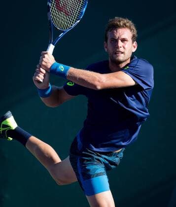 March 21, 2017: Mathias Bourgue, from France, in action against Frances Tiafoe, of the United States, at the 2017 Miami Open presented by Itau professional tennis tournament, played at Crandon Park Tennis Center in Key Biscayne, Florida, USA. CSM Tennis 2017: Miami Open presented by ITAU MAR 21 - ZUMAc04_ 20170321_zaf_c04_243 Copyright: xMarioxHoubenx