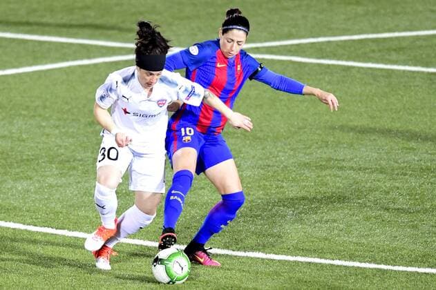 Fußball, Damen, CL, FC Rosengard - FC Barcelona 170322 Rosengards Ella Masar och Barcelonas Marta Torrejon under fotbollsmatchen i Champions League mellan Rosengard och Barcelona den 22 mars 2017 i Malmö.  Copyright: PETTERxARVIDSON BB170322PA026