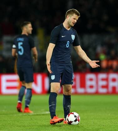 Eric Dier of England reacts in frustration during the International Friendly Länderspiel at Signal Iduna Park, Dortmund. Picture date: March 22nd, 2017. Pic credit should read: Matt McNulty Sportimage EDITORIAL USE ONLY. No use with unauthorised audio, video, data, fixture lists, club league logos or live services. Online in-match use limited to 120 images, no video emulation. No use in betting, games or single club league player publications.