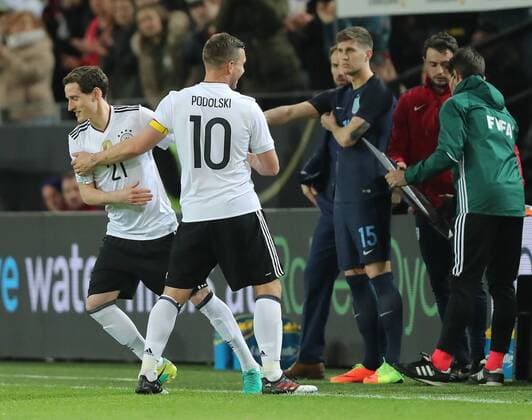 Auswechslung Lukas Podolski (GER), Sebastian Rudy (GER) kommt für ihn