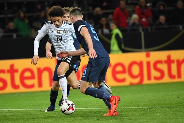 GER, FSP, Deutschland (GER) vs England (ENG) 22.03.2017, Signal-Iduna-Park , Dortmund , GER, FSP, Deutschland (GER) vs England (ENG) im Bild picture shows: Leroy Sané (Deutschland GER 19),im Zweikampf gegen Gary Cahill (England ENG 5), Foto © nordphoto Meuter nordphotox xMeuter