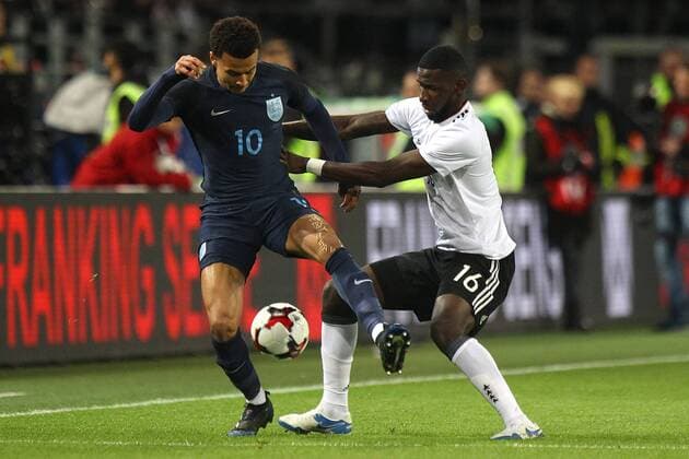 22.03.2017, Signal Iduna Park, Dortmund, GER, Testspiel, Deutschland vs England, im Bild Dele Alli of England and Antonio Rudiger of Germany in action Dele Alli of England and Antonio Rudiger of Germany in action during the friendly soccer match between Germany and England at the Signal Iduna Park in Dortmund, Germany on 2017 03 22. Dortmund  EP_fil  