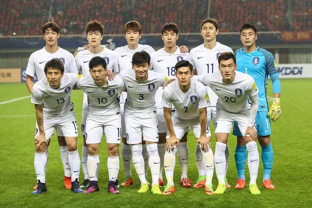 CHANGSHA, CHINA - MARCH 23: Players of South Korea line up prior to the 2018 FIFA World Cup WM Weltmeisterschaft Fussball Qualifying group match between China and South Korea at Helong Stadium on March 23, 2017 in Changsha, Hunan Province of China.  Copyright: xVCGx CFP501999670 
