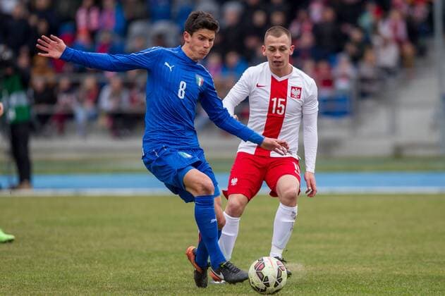 2017.03.23 Pila Pilka nozna Puchar Czterech Narodow u20 Polska - Wlochy N z Matteo Pessina , Robert Bartczak Foto Pawel Jaskolka PressFocus 2017.03.23 Pila Football 4 Nations Cup under 20 Poland - Italy Credit: Pawel Jaskolka PressFocus NEWSPIX.PL --- Newspix.pl  20170323_PF_PJ065