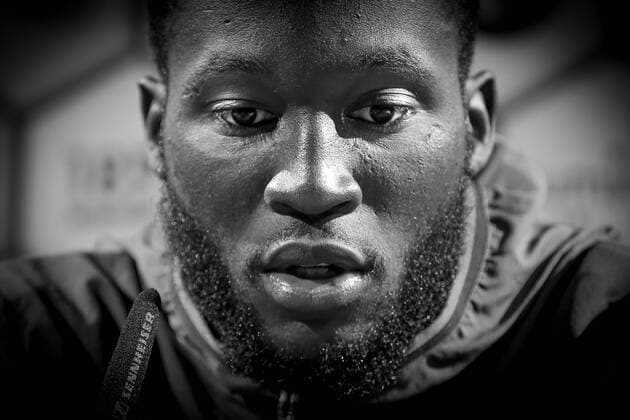 Bilder des Tages - SPORT Belgium s Romelu Lukaku pictured during a press conference PK Pressekonferenz of Belgian national soccer team Red Devils, Friday 24 March 2017, at the Belgian Football Center in Tubize. Tomorrow Belgium play a game against Greece in the qualification for the 2018 World Cup in Russia. BRUNOxFAHY  x05071018x
