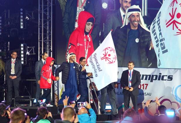 SPECIAL OLYMPICS - SOWWG 2017 GRAZ,AUSTRIA,24.MAR.17 - SPECIAL OLYMPICS - World Winter games Winterspiele Spiele Summer games closing ceremony. Image shows Sheik Mohammed bin Zayed, the Crown Prince of Abu Dhabi. GEPAxpictures xCh.xKelemen