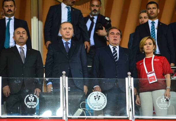 FIFA World Cup WM Weltmeisterschaft Fussball 2018 qualifying football match Turkey vs Finland on March 24, 2017 at Antalya arena stadium in Antalya , Turkey. Final Score : Turkey 2 - Finland 0 Pictured: Turkey Republic President Recep Tayyip Erdogan. 