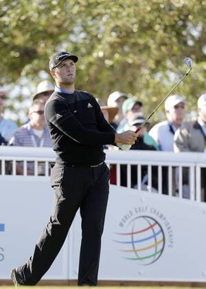Jon Rahm of the Spain in action during the fourth day of the PGA Golf Herren Dell Match Play golf tournament at the Country Club in Austin, Texas, United States, 25 March 2017. The World Championship WM Weltmeisterschaft that will end next 26 March offers a prize of 9,750,000 dollars. DELL MATCH PLAY GOLF TOURNAMENT IN AUSTIN, TEXAS !ACHTUNG: NUR REDAKTIONELLE NUTZUNG!  Copyright: xChrisxCovattax TEX001 20170325-636260647716200347