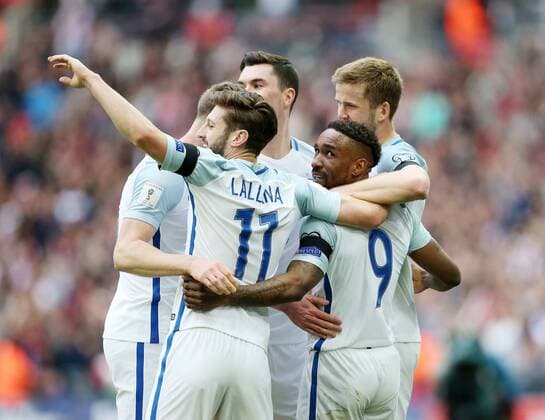 England s Jermain Defoe celebrates scoring is sides opening goal during the World Cup Qualifying match at Wembley Stadium, London. Picture date: March 26th, 2017. Pic credit should read: David Klein Sportimage EDITORIAL USE ONLY. No use with unauthorised audio, video, data, fixture lists, club league logos or live services. Online in-match use limited to 120 images, no video emulation. No use in betting, games or single club league player publications.