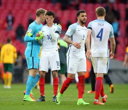 England s Dele Alli looks on at the final whistle during the World Cup Qualifying match at Wembley Stadium, London. Picture date: March 26th, 2017. Pic credit should read: David Klein Sportimage EDITORIAL USE ONLY. No use with unauthorised audio, video, data, fixture lists, club league logos or live services. Online in-match use limited to 120 images, no video emulation. No use in betting, games or single club league player publications.