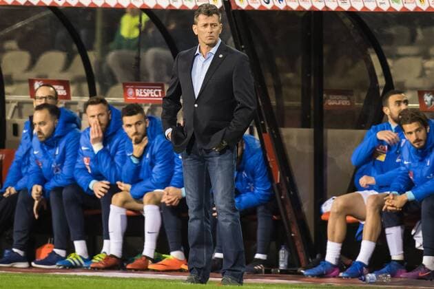 coach Michael Skibbe of Greeceduring the FIFA World Cup WM Weltmeisterschaft Fussball 2018 qualifying match between Belgium and Bosnie Herzegowina on October 07, 2016 at the Koning Boudewijn stadium in Brussels, Belgium. Belgium v Greece FIFA World Cup 2018 qualifying group group H 2016 2017 xVIxGerritxvanxKeulenxIVx 7434642