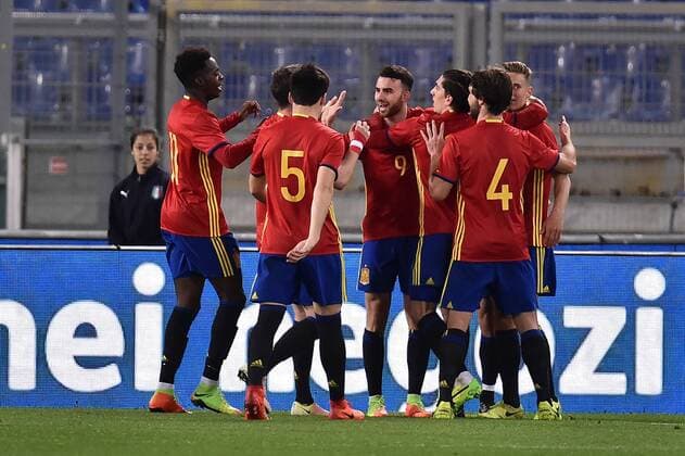 Fußball, U21, Italien - Spanien Esultanza gol Borja Majoral Spagna Goal celebration Roma 27-02-2017, Stadio Olimpico Football Friendly Match Italy - Spain Under 21 Foto Andrea Staccioli Insidefoto AndreaxStaccioli