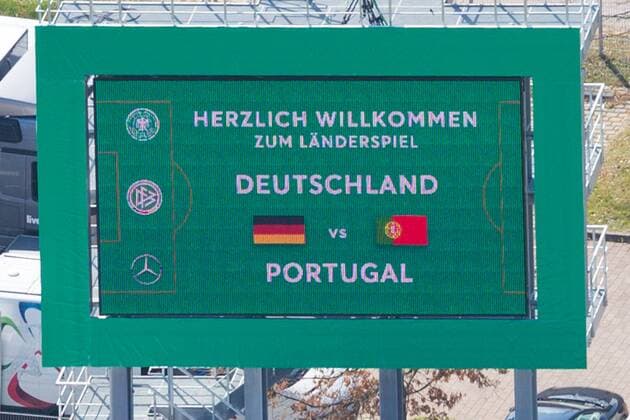 Willkommen auf der Anzeigetafel, Fußball, Länderspiel, U21 U 21 Deutschland - Portugal, xprx