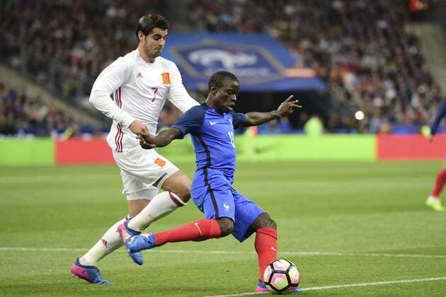 Ngolo Kante (France) FOOTBALL : France vs Espagne - Match Amical- St Denis - 28 03 2017 JBAutissier Panoramic 