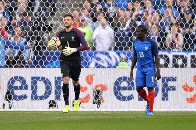 Fußball, Frankreich - Spanien 01 HUGO LLORIS (fra) - 13 N GOLO KANTE (fra) FOOTBALL : France vs Espagne - Match Amical - 28 03 2017 AnthonyBIBARD FEP Panoramic 