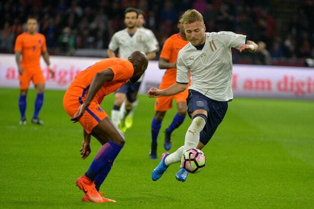 March 28, 2017 - Amsterdam, Netherlands - Ciro Immobile from Italy during the friendly match between Netherlands and Italy on March 28, 2017 at the Amsterdam ArenA in Amsterdam, Netherlands. Netherlands v Italy - International Friendly Länderspiel  - ZUMAn230 20170328_zaa_n230_283 Copyright: xAndyxAstfalckx