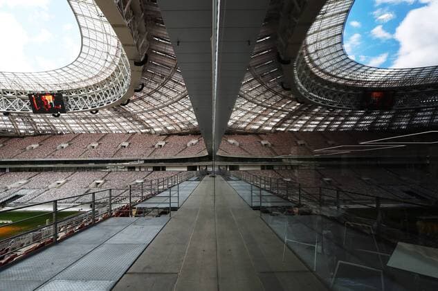 Bilder des Tages - SPORT MOSCOW, RUSSIA - MARCH 29, 2017: A view of the Luzhniki Stadium being renovated ahead of the 2018 FIFA World Cup WM Weltmeisterschaft Fussball Valery Sharifulin TASS  TS045E88