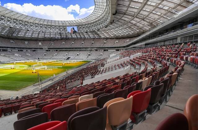 Bilder des Tages - SPORT MOSCOW, RUSSIA - MARCH 29, 2017: A view of the Luzhniki Stadium being renovated ahead of the 2018 FIFA World Cup WM Weltmeisterschaft Fussball Valery Sharifulin TASS  TS045ED6