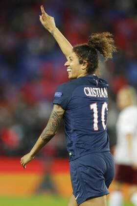 joie Rozeira Cristiane (PSG) FOOTBALL : Paris Saint Germain vs Bayern Munich - Ligue des Champions - 29 03 2017 GwendolineLeGoff Panoramic 