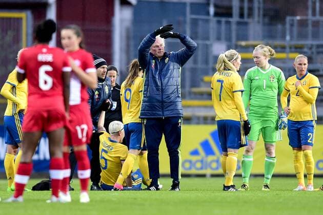 170406 Sveriges Nilla Fischer tvingas byta under landskampen i fotboll mellan Sverige och Kanada den 6 april 2017 i Trelleborg.  Copyright: PETTERxARVIDSON BB170406PA038