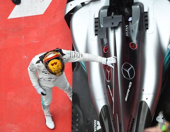 Lewis Hamilton (Mercedes AMG Petronas Formula One Team) streichelt sein Auto, Grosser Preis von China 2017, Rennen, Motorsport, Formel 1, 09.04.2017, Shanghai Copyright: xAndre Eibner-Pressefotox EP_JAE
