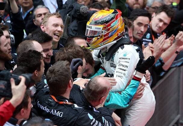 (170409) -- SHANGHAI, April 9, 2017 -- Mercedes driver Lewis Hamilton of Britain celebrates after winning the Formula One Chinese Grand Prix at the Shanghai International Circuit in Shanghai, east China, April 9, 2017. ) (SP)CHINA-SHANGHAI-F1-2017 CHINESE GRAND PRIX(CN) fanxjun 