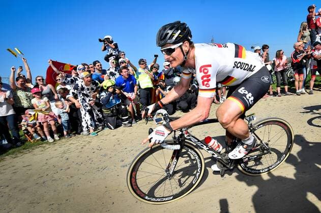 German Andre Greipel of Lotto Soudal pictured in action during the Paris-Roubaix one day cycling race, 257km from Compiegne to the Velodrome in Roubaix, France, Sunday 09 April 2017. DAVIDxSTOCKMAN  x05079759x