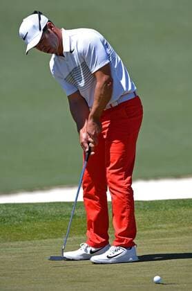 April 9, 2017 - Augusta, GA, USA - Paul Casey sinks a putt on the second green during the final round of the Masters Tournament on Sunday, April 9, 2017 at Augusta National Golf Club in Augusta, Ga. 2017 Masters Round 4 - ZUMAm67_ 20170409_zaf_m67_037 Copyright: xJeffxSinerx
