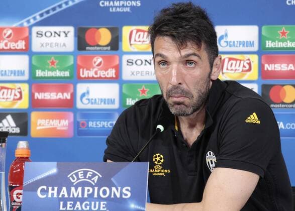 April 10, 2017 - Turin, Italy - Gianluigi Buffon during the press conference PK Pressekonferenz before Champions League match between Juventus v Barcelona, in Turin, on April 10, 2017. Juventus - Press Conference  - ZUMAn230 20170410_zaa_n230_062 Copyright: xLorisxRosellix