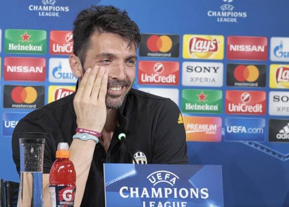 April 10, 2017 - Turin, Italy - Gianluigi Buffon during the press conference PK Pressekonferenz before Champions League match between Juventus v Barcelona, in Turin, on April 10, 2017. Juventus - Press Conference  - ZUMAn230 20170410_zaa_n230_067 Copyright: xLorisxRosellix
