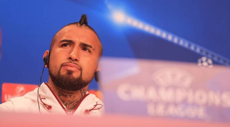 20170311, CL PK Viertelfinale, FC Bayern vs Real Madrid, Allianz Arena Muenchen, im Bild: Arturo Vidal (FCB) bei der PK vor dem Spiel vs Real Madrid