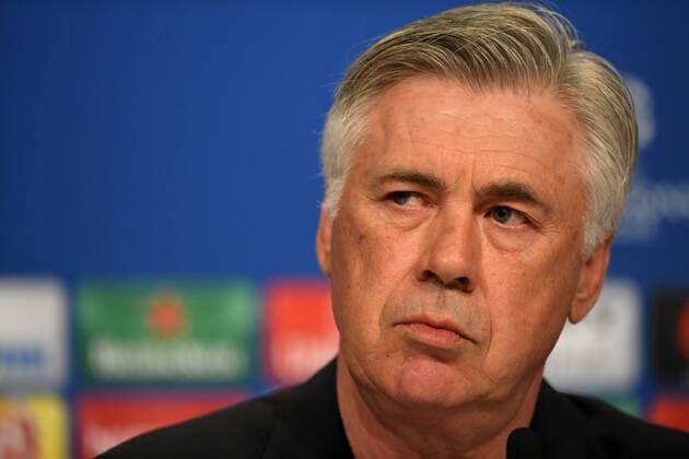11.04.2017, Fussball Champions-League 2016 2017, Pressekonferenz FC Bayern vor dem Viertelfinale Hinspiel, FC Bayern München - Real Madrid, in der Allianz-Arena München, Trainer Carlo Ancelotti (FC Bayern München) bei der PK. 
