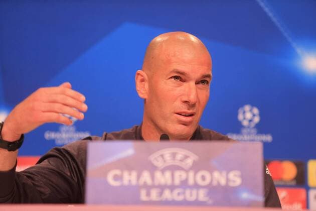 20170311, CL PK Viertelfinale, FC Bayern vs Real Madrid, Allianz Arena Muenchen, im Bild: Zinedine Zidane bei der PK vor dem Spiel vs Real Madrid