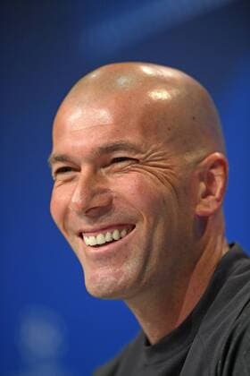 Bilder des Tages - SPORT 11.04.2017, Fussball Champions-League 2016 2017, Pressekonferenz von Real Madrid vor dem Viertelfinale Hinspiel, FC Bayern München - Real Madrid, in der Allianz-Arena München, Trainer Zinedine Zidane (Real Madrid). 
