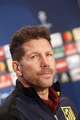 Atletico de Madrid s coach Diego Pablo Cholo Simeone in press conference PK Pressekonferenz April 11, 2017.  (20170411100)