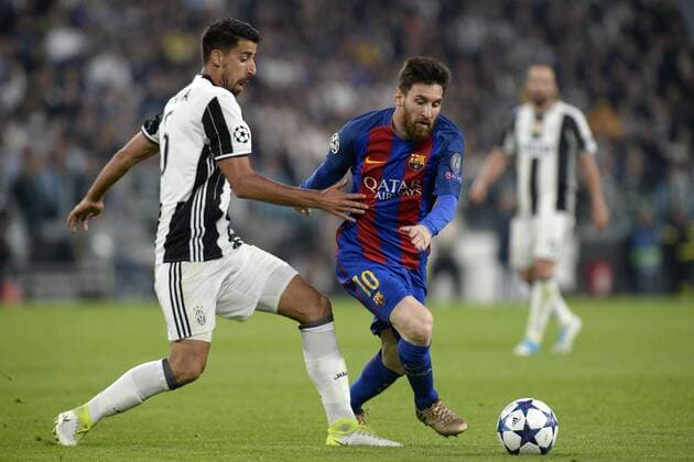 Sami Khedira Juventus, Lionel Messi Barcelona Torino 11-04-2017 Juventus Stadium Football Champions League 2016 2017 Juventus - Barcelona quarter final foto Filippo Alfero Insidefoto filippoxalfero
