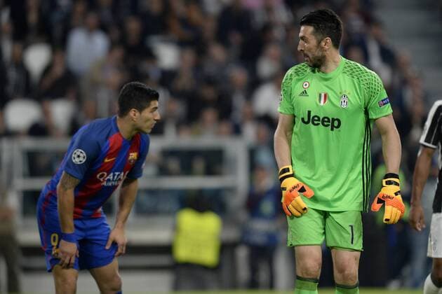 Luis Suarez Barcelona, Gianluigi Buffon Juventus Torino 11-04-2017 Juventus Stadium Football Champions League 2016 2017 Juventus - Barcelona quarter final foto Filippo Alfero Insidefoto filippoxalfero