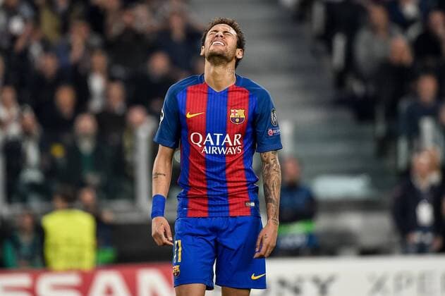 Neymar of Barcelona looking dejected during the UEFA Champions League quarter final match between Juventus and Barcelona at the Juventus Stadium, Turin, Italy on 11 April 2017. Copyright: xGiuseppexMaffiax 14920089