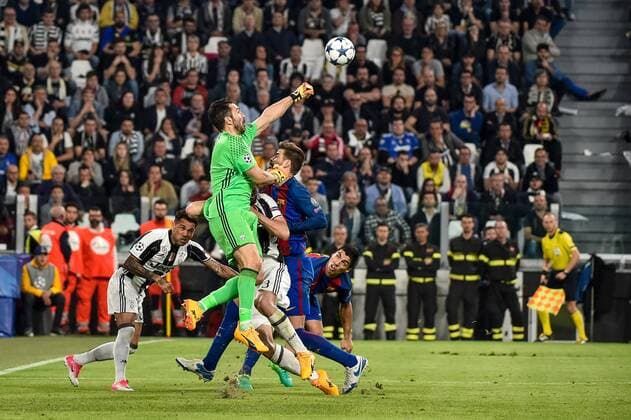 Gianluigi Buffon of Juventus punches the ball away during the UEFA Champions League quarter final match between Juventus and Barcelona at the Juventus Stadium, Turin, Italy on 11 April 2017. Copyright: xGiuseppexMaffiax 14920128