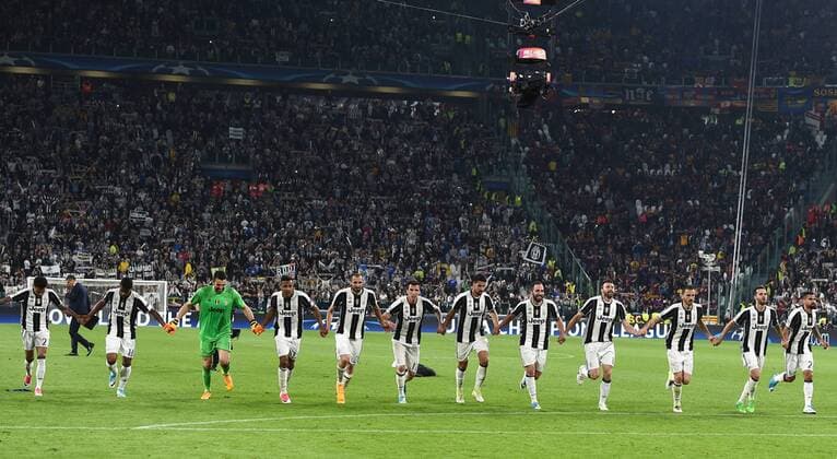 Mg Torino 11 04 2017 - Champions League Juventus-Barcellona foto Matteo Gribaudi Image nella foto: esultanza a fine gara Juventus 