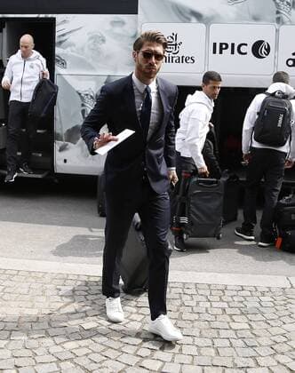 Llegada del Real Madrid a su hotel en Munich. En la imagen, Sergio Ramos. Real Madrid arrives at his hotel in Munich. In this picture, Sergio Ramos. xÃngelxRiverox 