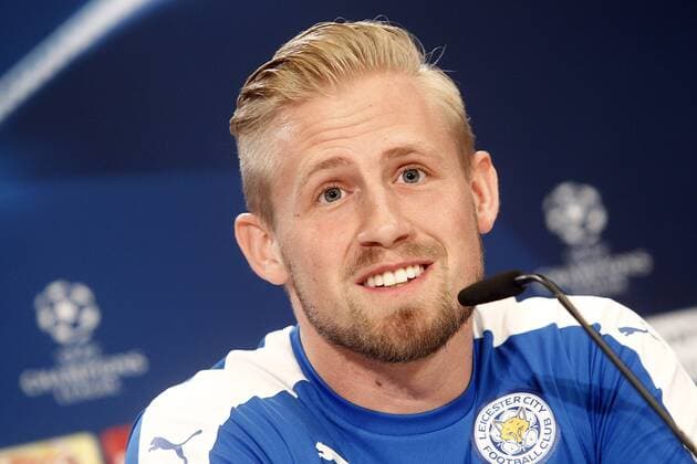 Leicester City FC s Kasper Schmeichel in press conference PK Pressekonferenz before training session. April 11, 2017.  (20170411135)