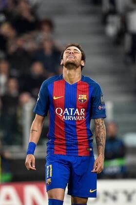 April 11, 2017 - Rome, Italy - Neymar of FC Barcelona Barca looks dejected during the UEFA Champions League quarter final match between Juventus and Barcelona at the Juventus Stadium, Turin, Italy on 11 April 2017. Juventus - Barcelona Champions League  - ZUMAn230 20170411_zaa_n230_143 Copyright: xGiuseppexMaffiax