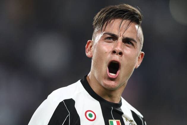 April 11, 2017 - Turin, Italy - Juventus forward Paulo Dybala (21) celebrates after scoring his goal during the Uefa Champions League quarter finals football match JUVENTUS - BARCELONA on 11 04 2017 at the Juventus Stadium in Turin, Italy. Juventus v FC Barcelona Barca - UEFA Champions League Quarter Final: First Leg  - ZUMAn230 20170411_zaa_n230_231 Copyright: xMatteoxBottanellix