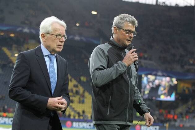 Reinhard Rauball Norbert Dickel, Borussia Dortmund vs AS Monaco, UEFA Champions League, Viertelfinale, Fussball, 11.04.2017, Dortmund Copyright: xLangerx xEibner-Pressefotox EP_HLR