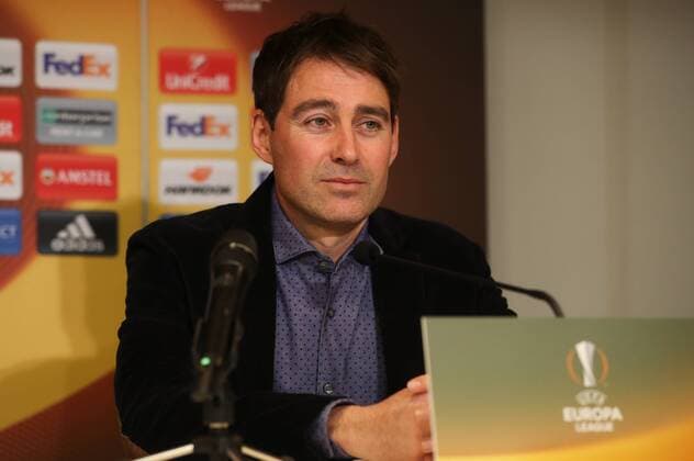 Anderlecht s head coach Rene Weiler pictured during a press conference PK Pressekonferenz of Belgian soccer team RSC Anderlecht in Anderlecht, Wednesday 12 April 2017. Tomorrow Anderlecht is playing against UK team Manchester United ManU in the Europa League competition. VIRGINIExLEFOUR  x05080521x